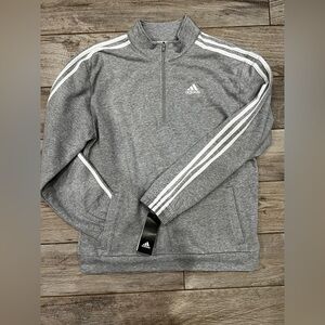 Adidas Gray Quarter-Zip Pullover NWT Sz XL boys